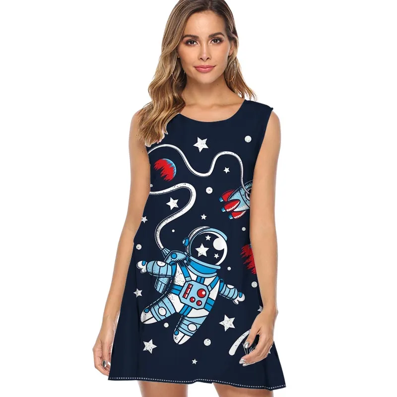 2019 Women Summer Dress Fashion Somewhere Out There Beach Skirt Womens Summer Fox Print Color Block Sleeveless Dress
2019 Women Summer Dress Fashion Somewhere Out There Beach Skirt Womens Summer Fox Print Color Block Sleeveless Dress