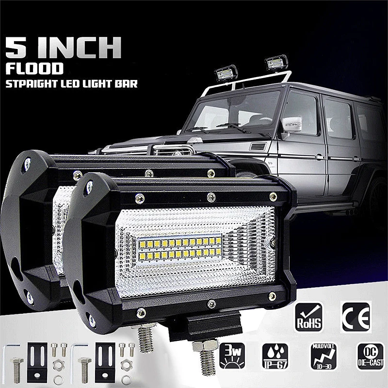 72W 6500K LED Light Bar Work Lights 12V lamp Bar 5 Inch 4D LED for Auto Fog Lamps for Tractor Boat Car Truck SUV ATV Motorcycle
72W 6500K LED Light Bar Work Lights 12V lamp Bar 5 Inch 4D LED for Auto Fog Lamps for Tractor Boat Car Truck SUV ATV Motorcycle