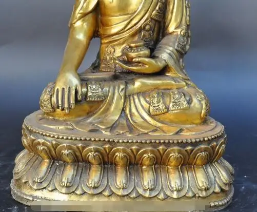 Free shipping S01066 16" Tibet Buddhism Bronze Gilt Seat Lotus Shakyamuni Amitabha Buddha Bowl Statue
Free shipping S01066 16" Tibet Buddhism Bronze Gilt Seat Lotus Shakyamuni Amitabha Buddha Bowl Statue