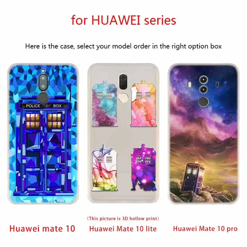 Мягкие силиконовые чехлы Tardis Box Doctor who для Huawei Mate 10 Lite 20 Pro 20X S Y5 2017 Y9 2018 2019 NOVA 3 3i 4 y7 |