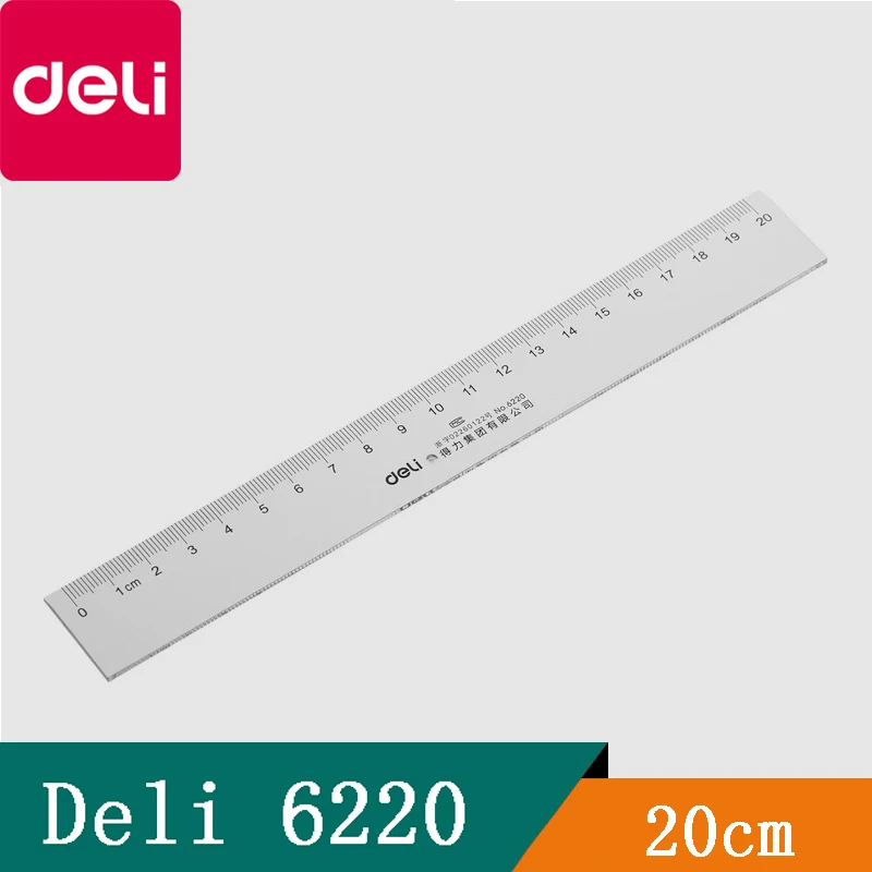 Канцелярская линейка Deli 6220 пластиковая 20 см/линейка см чертежные принадлежности