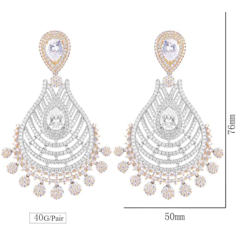 Siscathy 50*76mm Fashion Female Teardrop Earrings Cubic Zirconia Big Pendant Dangle Statement Earrings For Women Wedding Jewelry
Siscathy 50*76mm Fashion Female Teardrop Earrings Cubic Zirconia Big Pendant Dangle Statement Earrings For Women Wedding Jewelry