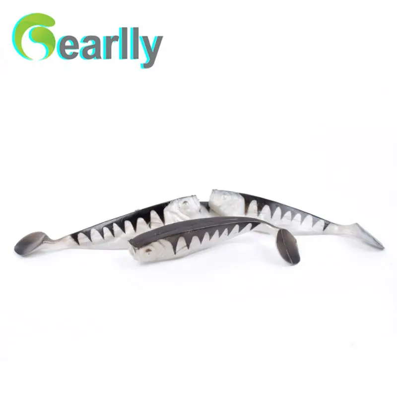 Gearlly 4pcs/lot 4"/11g Soft Fishing Lure Black and white stripes soft lure Luminous Artificial Bait Fishing Lures Baits 
Gearlly 4pcs/lot 4"/11g Soft Fishing Lure Black and white stripes soft lure Luminous Artificial Bait Fishing Lures Baits