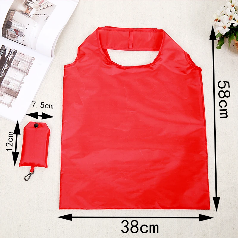 Solid Foldable Eco Reusable Shopping Bag Folding Tote Pouch Recycle Storage Handbags Polyester Large Capacity Storage Handbags
Solid Foldable Eco Reusable Shopping Bag Folding Tote Pouch Recycle Storage Handbags Polyester Large Capacity Storage Handbags