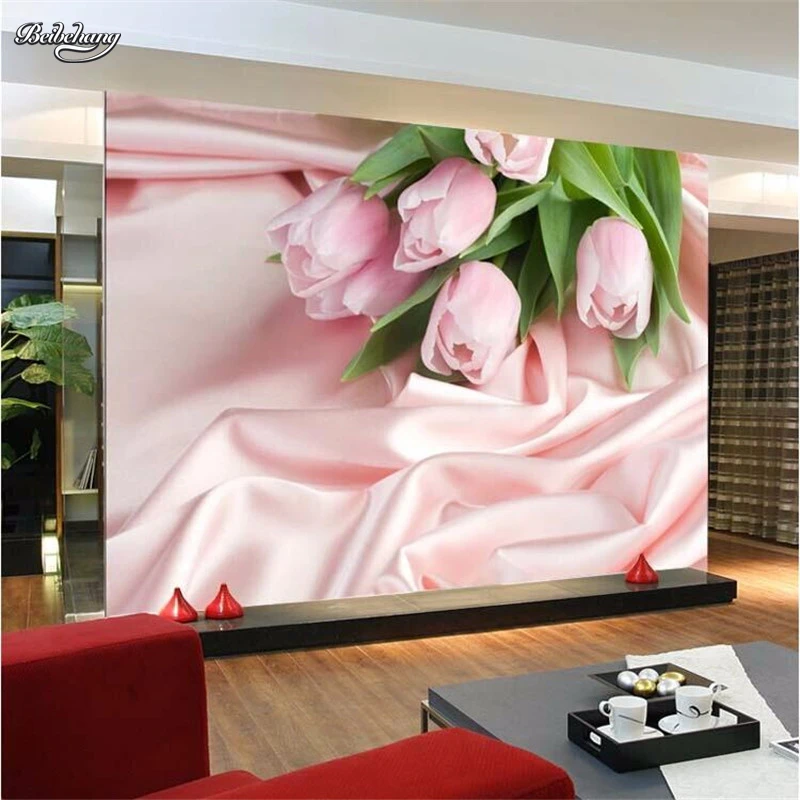 3D фотообои стереоскопический фон для телевизора с розовой розой романтичный