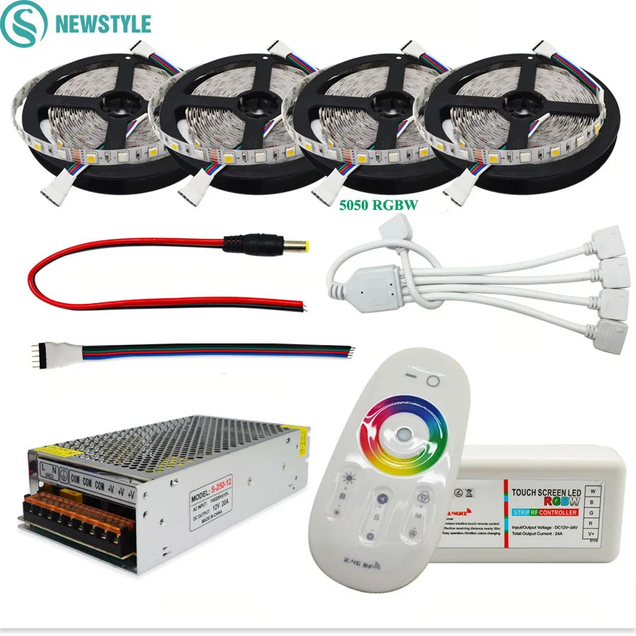 DC12V 5050 LED Strip Waterproof RGB RGBW Led Light Flexible Tape+Touch Remote Controller +12V Power adapter Kit 30M 20M 10M 5M
DC12V 5050 LED Strip Waterproof RGB RGBW Led Light Flexible Tape+Touch Remote Controller +12V Power adapter Kit 30M 20M 10M 5M