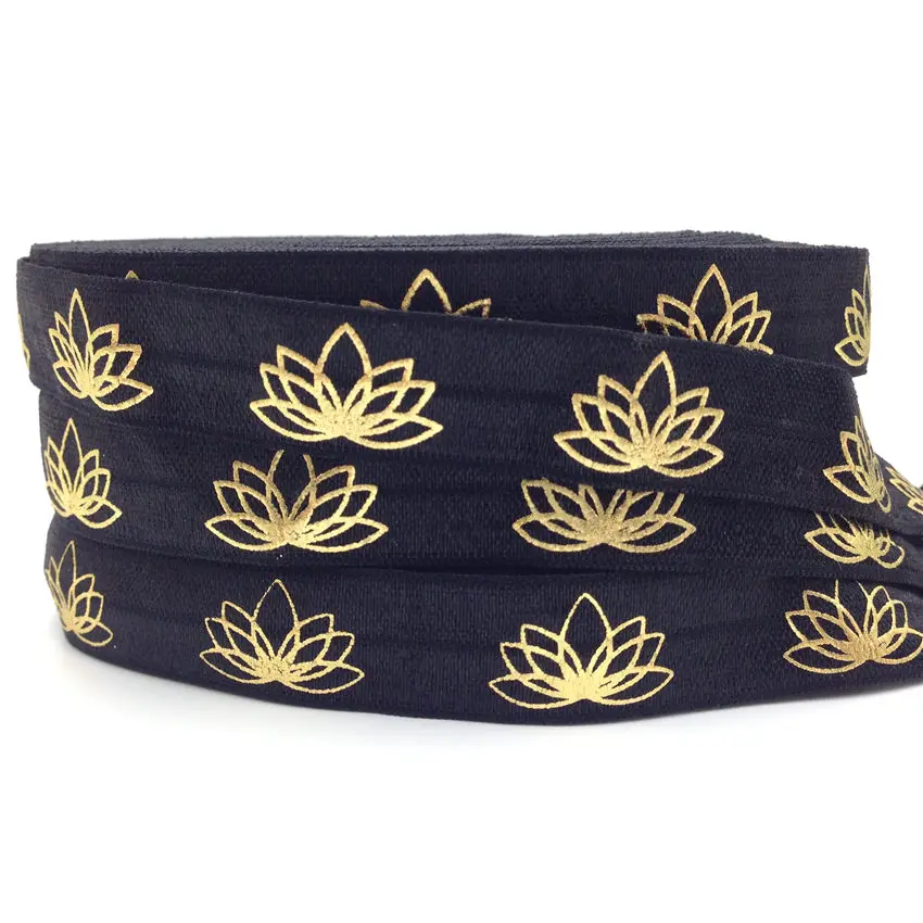 5Yards 16mm Gold Lotus printed Fold over elastic bands Handmade material party decoration Craft
5Yards 16mm Gold Lotus printed Fold over elastic bands Handmade material party decoration Craft