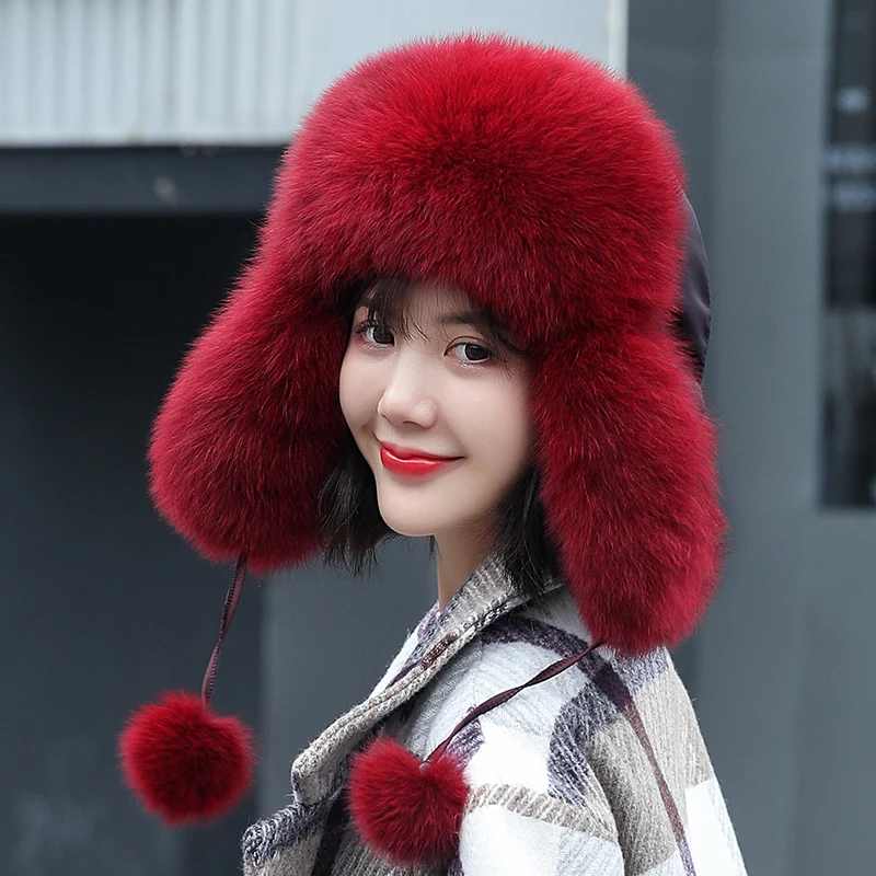 2018 Winter Hats for Women Real Fox Fur Hat with Ears Fashion Fox Fur Pompom Warm Bonnet Women's Russian Hat Czapka Zimowa MY824
2018 Winter Hats for Women Real Fox Fur Hat with Ears Fashion Fox Fur Pompom Warm Bonnet Women's Russian Hat Czapka Zimowa MY824