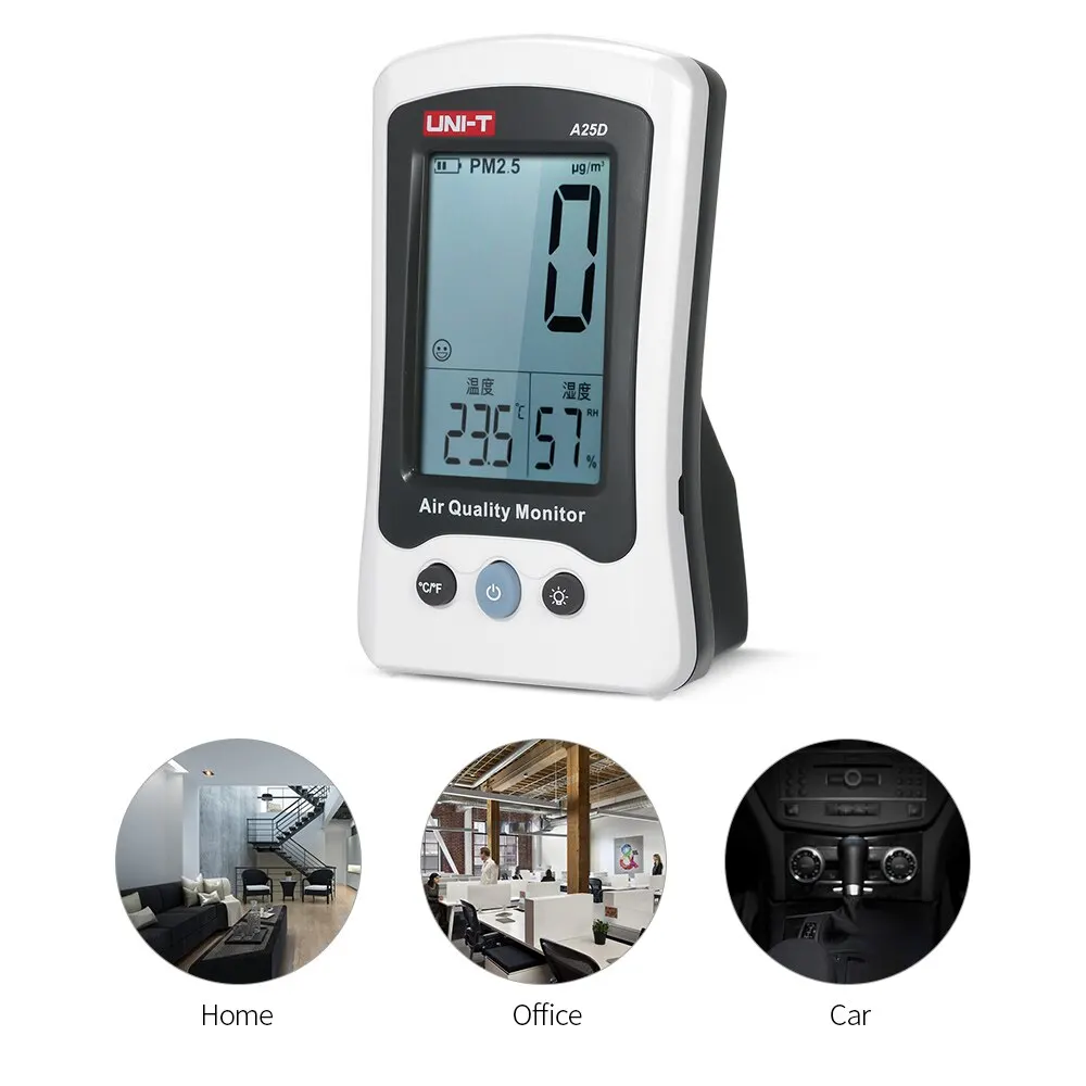 3 In 1 A25D PM2.5 Detector Thermometer Humidity Meter Rechargeable Air Quality Monitor High Quality Gas Analyzer C F Switchable
3 In 1 A25D PM2.5 Detector Thermometer Humidity Meter Rechargeable Air Quality Monitor High Quality Gas Analyzer C F Switchable
