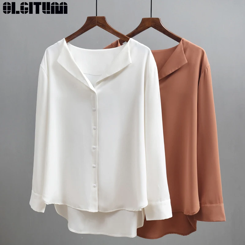 New Fashion Solid Women Chiffon Blouse 2020 Autumn Office Lady V-neck Button Loose Casual Solid Female Shirts Tops BS375
New Fashion Solid Women Chiffon Blouse 2020 Autumn Office Lady V-neck Button Loose Casual Solid Female Shirts Tops BS375