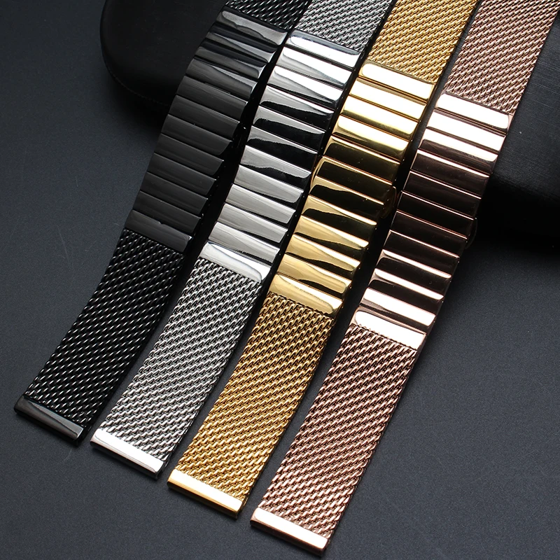 High quality Watchband Accessories Fashion Watches mesh straps bracelets 18m 20mm 22mm 24mm Polished stainless steel metal Black
High quality Watchband Accessories Fashion Watches mesh straps bracelets 18m 20mm 22mm 24mm Polished stainless steel metal Black