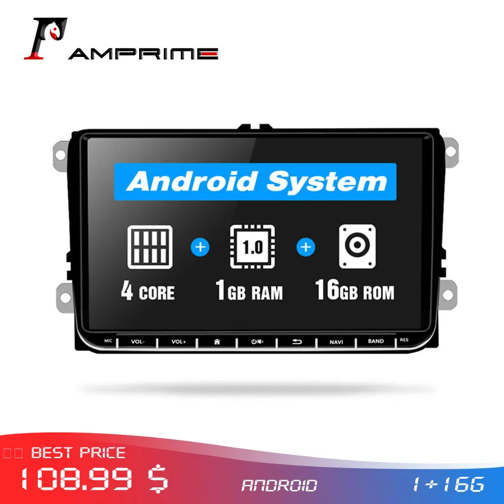 AMPrime 9 "Android автомобильный Радио gps навигации мультимедийный плеер для Skoda Octavia Golf