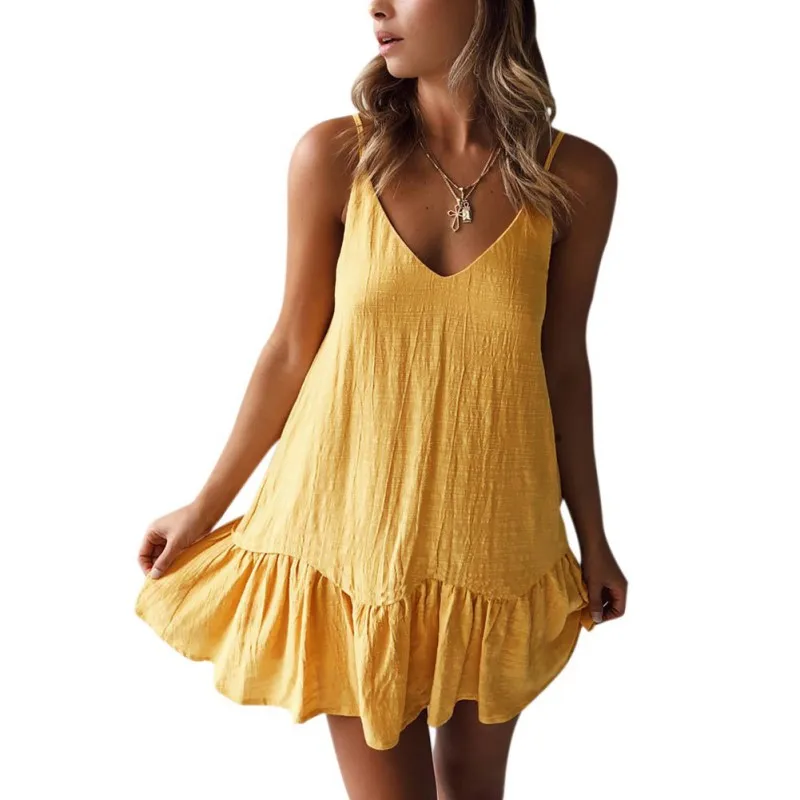 Women Summer V Neck Strapless Dress Slim Sleeveless Sexy Dress Female Solid Casual Dress
Women Summer V Neck Strapless Dress Slim Sleeveless Sexy Dress Female Solid Casual Dress