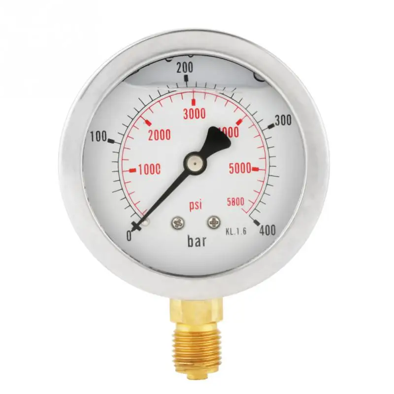 G1/4 Thread Hydraulic Pressure Gauge 0-400BAR 0-5800PSI G1/4 63mm Dial Hydraulic Pressure Gauge Meter Measuring Tools
G1/4 Thread Hydraulic Pressure Gauge 0-400BAR 0-5800PSI G1/4 63mm Dial Hydraulic Pressure Gauge Meter Measuring Tools