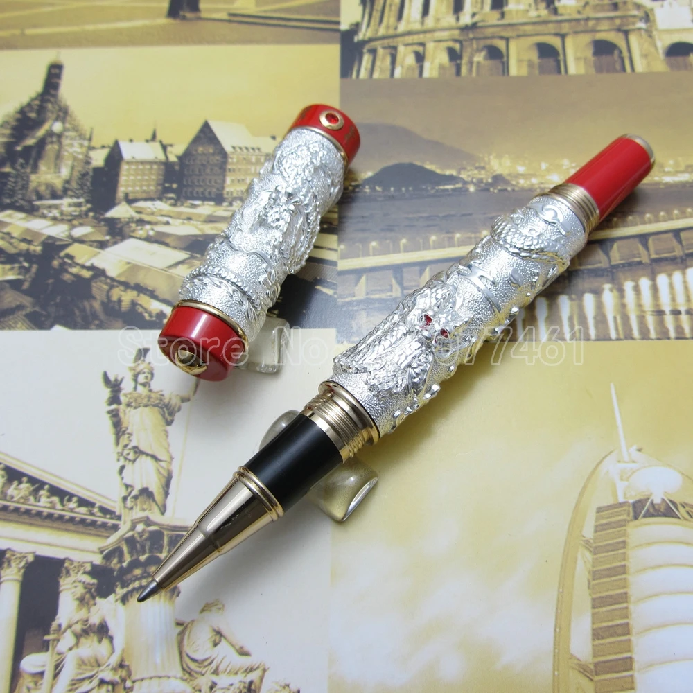 Jinhao Chinese "double Dragons Playing With The Pearl" Heavy pen Advanced Roller ball Pen with Gift Box Silver Gold J35K3
Jinhao Chinese "double Dragons Playing With The Pearl" Heavy pen Advanced Roller ball Pen with Gift Box Silver Gold J35K3