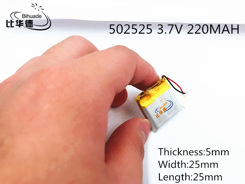 Li-Po Small battery Lipo battery 3.7v 220mAh lithium polymer battery 502525 for Smart devices, spea
Li-Po Small battery Lipo battery 3.7v 220mAh lithium polymer battery 502525 for Smart devices, spea