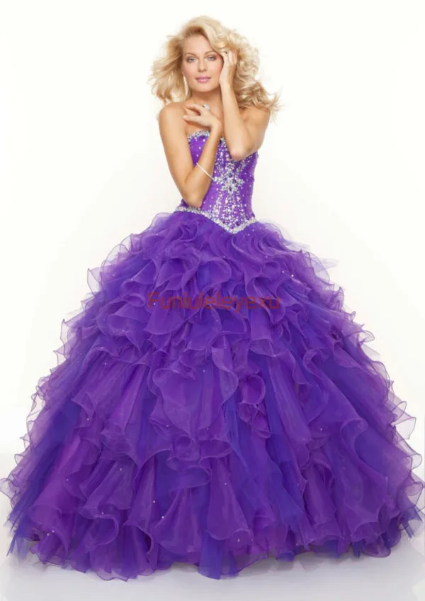 Sexy Ball Gown Strapless Sleeveless Ruffle Purple Formal Party Pageant Evening Gown Long Prom Quinceanera Dresses
Sexy Ball Gown Strapless Sleeveless Ruffle Purple Formal Party Pageant Evening Gown Long Prom Quinceanera Dresses