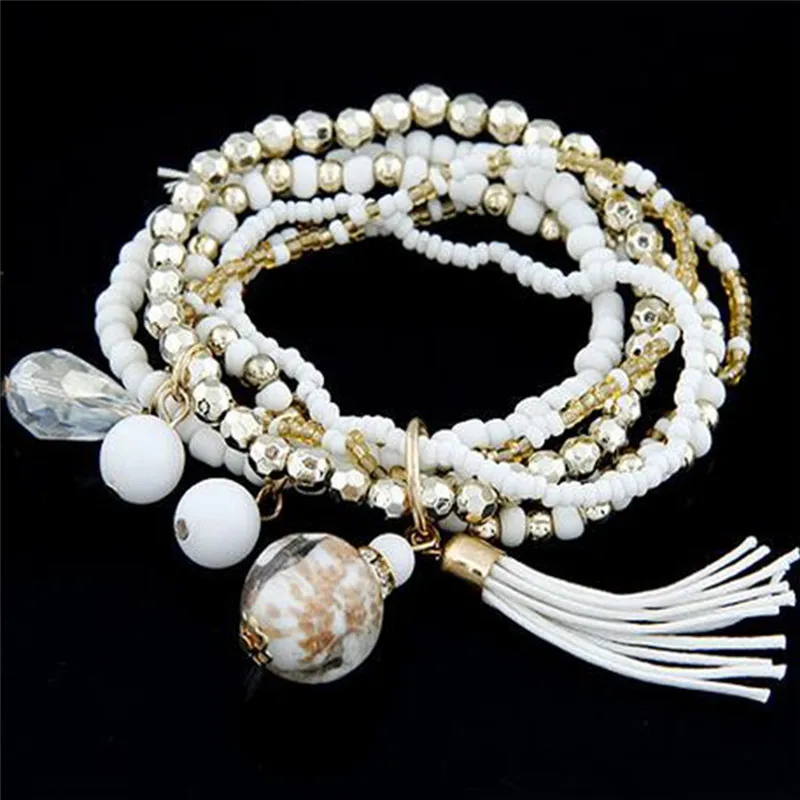 New Brand Design Bohemia Simulated Pearl Tassel Pendant Bracelets For Women Multilayer Beaded Bracelet Bangle Charm jewelry
New Brand Design Bohemia Simulated Pearl Tassel Pendant Bracelets For Women Multilayer Beaded Bracelet Bangle Charm jewelry