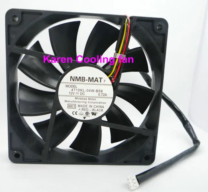 NMB 12cm 4710KL-04W-B59-M01 12025 12V 0.72A 120*120*25MM Cooling fan