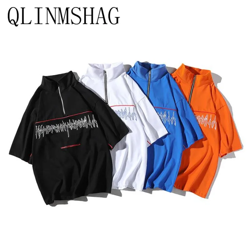 QLINMSHAG 2019 повседневное свободные топы корректирующие мужские хип хоп печати