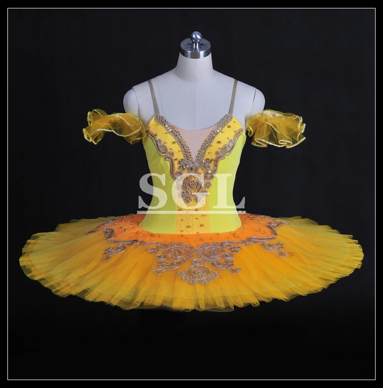 

Бесплатная доставка. Классическая балетная пачка, профессиональные танцевальные костюмы для взрослых, желтый балетная юбка, 12-слойная AT1047