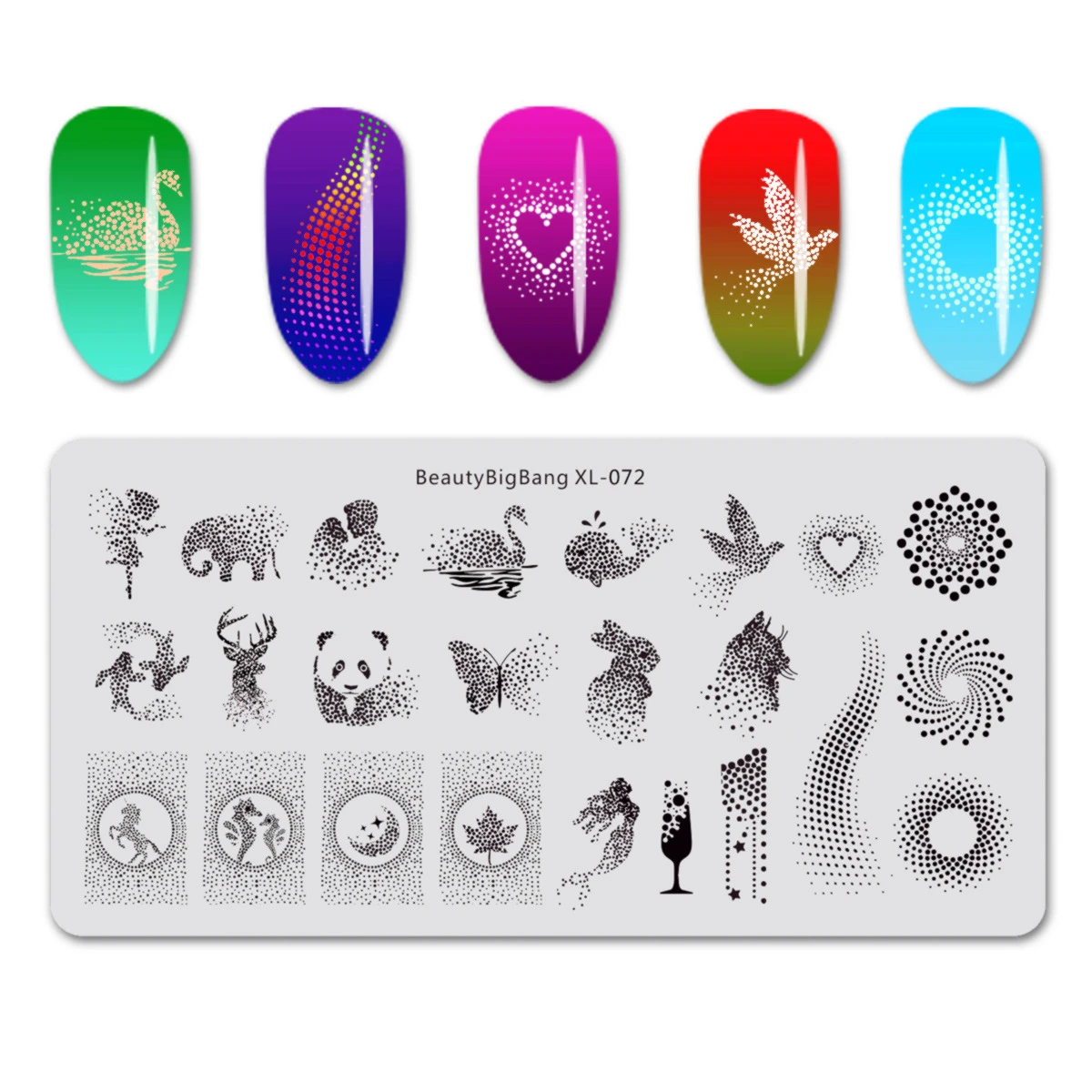 Beautybigbang Stamping Plates Nails 6*12cm Panda Swan Heart Moon Butterfly Dot Image Stamping Stencil Nail Art Template XL-072
Beautybigbang Stamping Plates Nails 6*12cm Panda Swan Heart Moon Butterfly Dot Image Stamping Stencil Nail Art Template XL-072