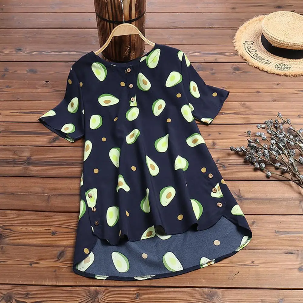 Harajuku Women Blouses Summer Plus Size Short Sleeve Tunic Avocado Print Funny Shirt Female Blouse Bluse Blusas Drop shipping c
Harajuku Women Blouses Summer Plus Size Short Sleeve Tunic Avocado Print Funny Shirt Female Blouse Bluse Blusas Drop shipping c