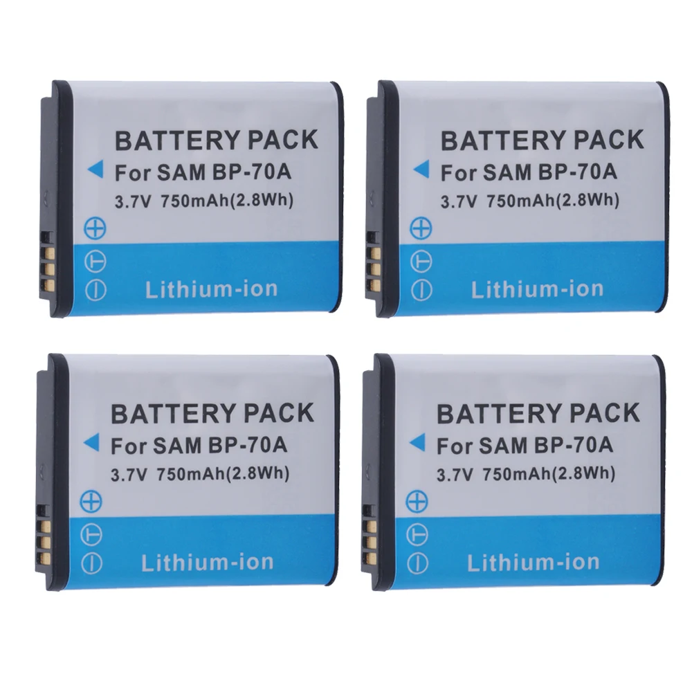 

Batmax 4pcs BP-70A BP70A Battery for Samsung ST95 ST100 ST6500 SL50 SL600 TL205 WB30F WB35F DV150F ES65 ES67 MV800 PL80