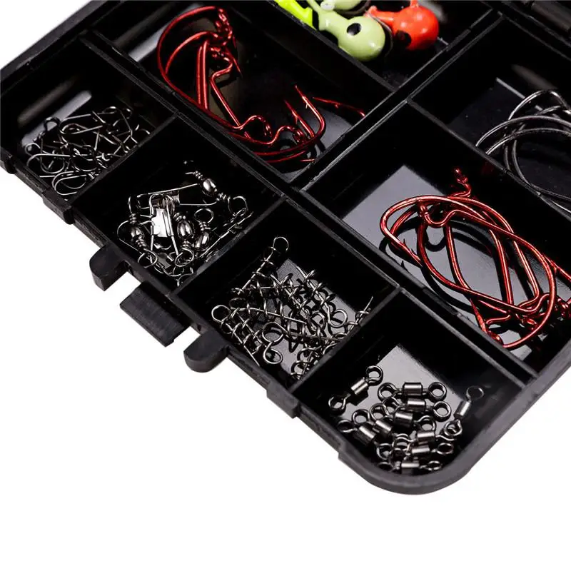 Mounchain 22 Compartments Fishing Tool Set Tackle Box Full Loaded Lure Bait Hooks Case | Спорт и развлечения