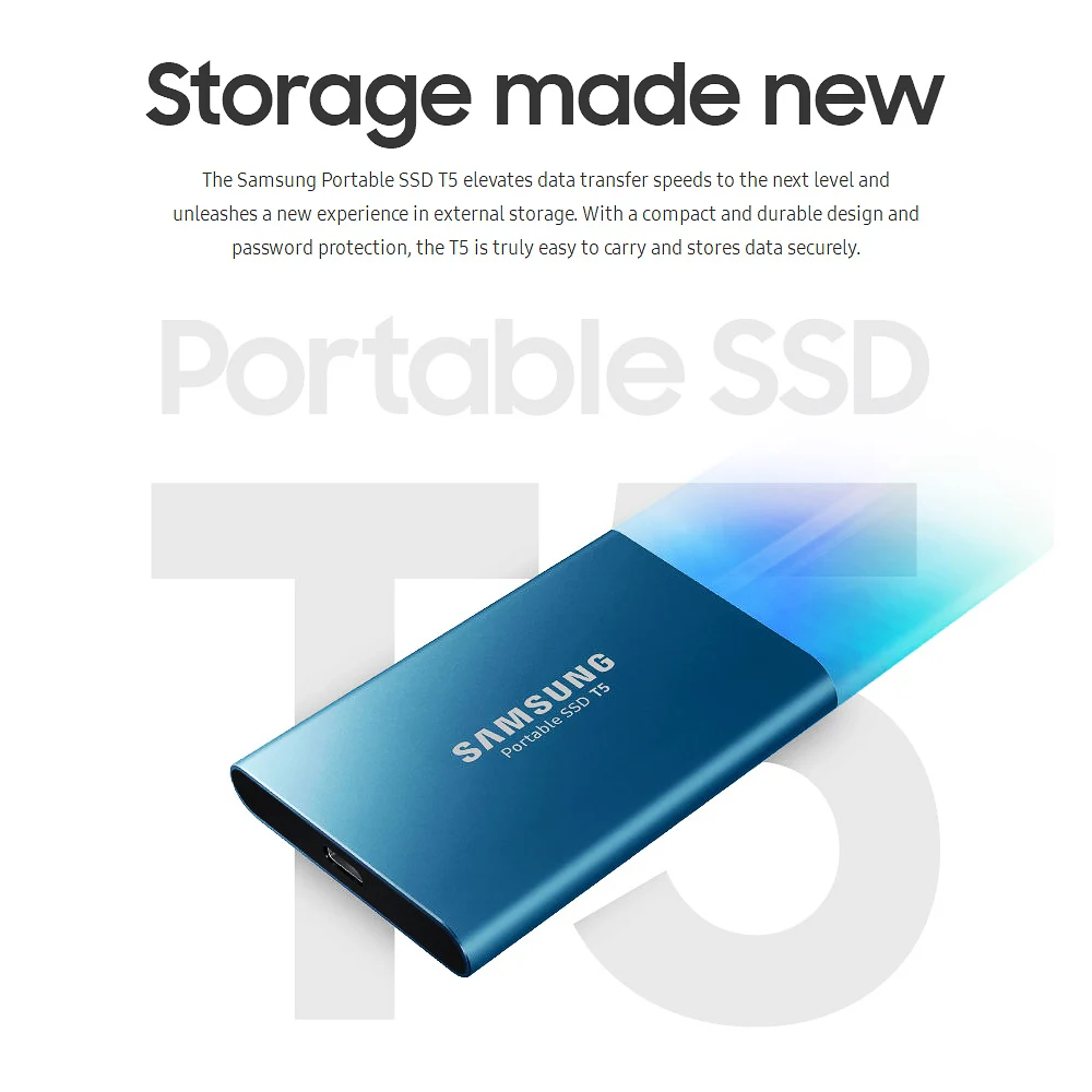 SAMSUNG Внешний SSD жесткий диск 250 ГБ 500 Гб ТБ USB 3 0/3 1 портативный T5 Максимальная 540