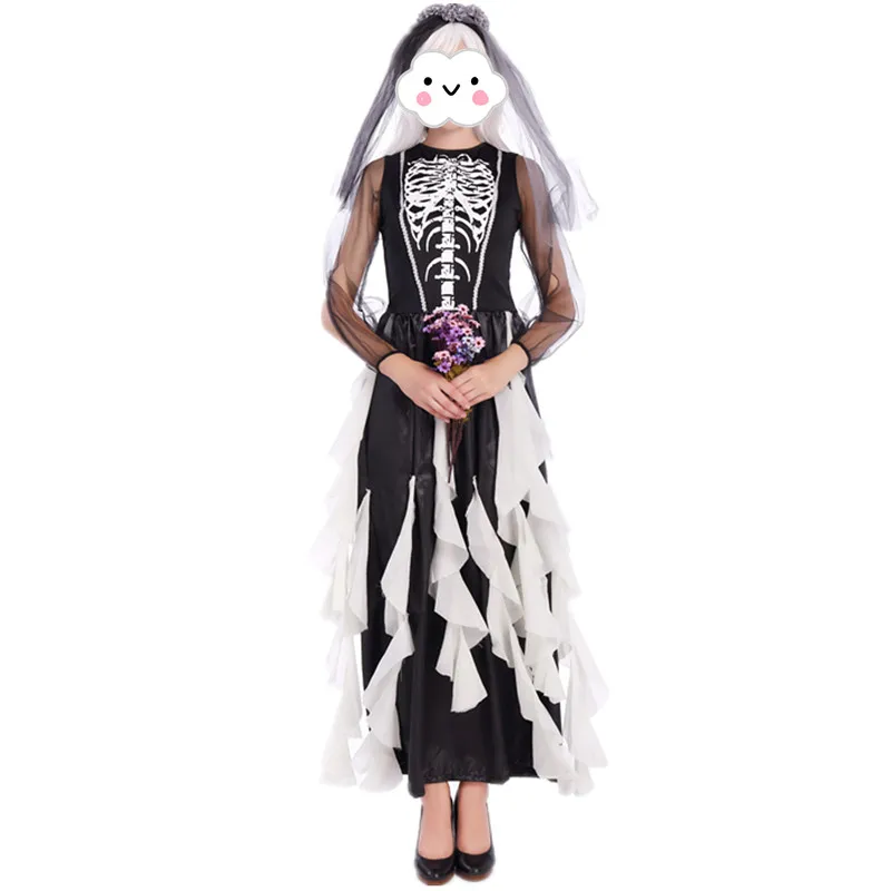 Wholesale NEW Halloween Cosplay Costume Sexy Women Adult Zombie Witch Skeleton Ghost Bride Costume Hell Goddess Dress
Wholesale NEW Halloween Cosplay Costume Sexy Women Adult Zombie Witch Skeleton Ghost Bride Costume Hell Goddess Dress