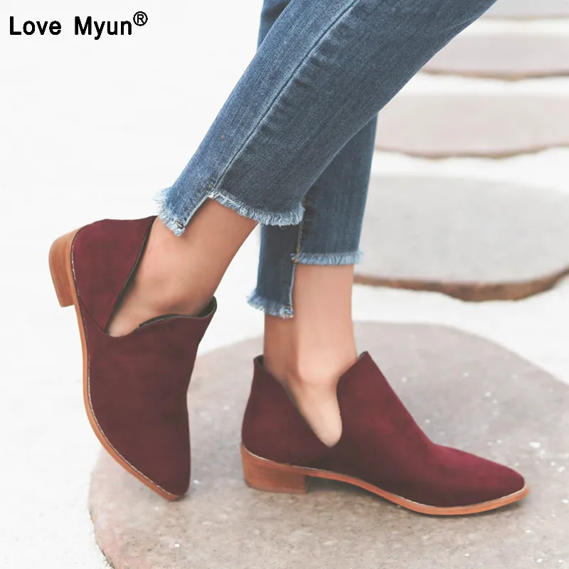 Ankle Boots V Shape Pointed Toe Chelsea Boots Low Heels Woman Fashion Flock Slip-On Women's Autumn Shoes 7763
Ankle Boots V Shape Pointed Toe Chelsea Boots Low Heels Woman Fashion Flock Slip-On Women's Autumn Shoes 7763