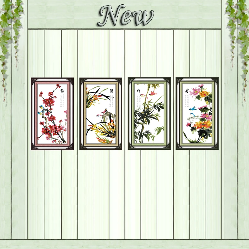 Plum flower Orchid Bamboo China style painting counted print on canvas DMC 11CT 14CT Cross Stitch kits embroider needlework Sets
Plum flower Orchid Bamboo China style painting counted print on canvas DMC 11CT 14CT Cross Stitch kits embroider needlework Sets
