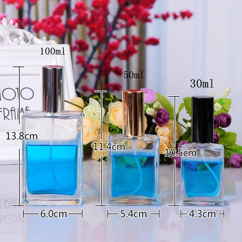 30ML/50ML/100ML Square Transparent Glass Jar Perfume Fine Mist Spray Bottle Empty Cosmetic Bottle 30PCS/LOT
30ML/50ML/100ML Square Transparent Glass Jar Perfume Fine Mist Spray Bottle Empty Cosmetic Bottle 30PCS/LOT