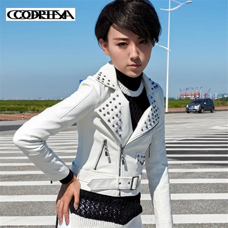 Rivet Cool Coat Women Winter Autumn Fashion Motorcycle Soft Jacket Outerwear faux leather PU Jacket Simple faux leather coats
Rivet Cool Coat Women Winter Autumn Fashion Motorcycle Soft Jacket Outerwear faux leather PU Jacket Simple faux leather coats