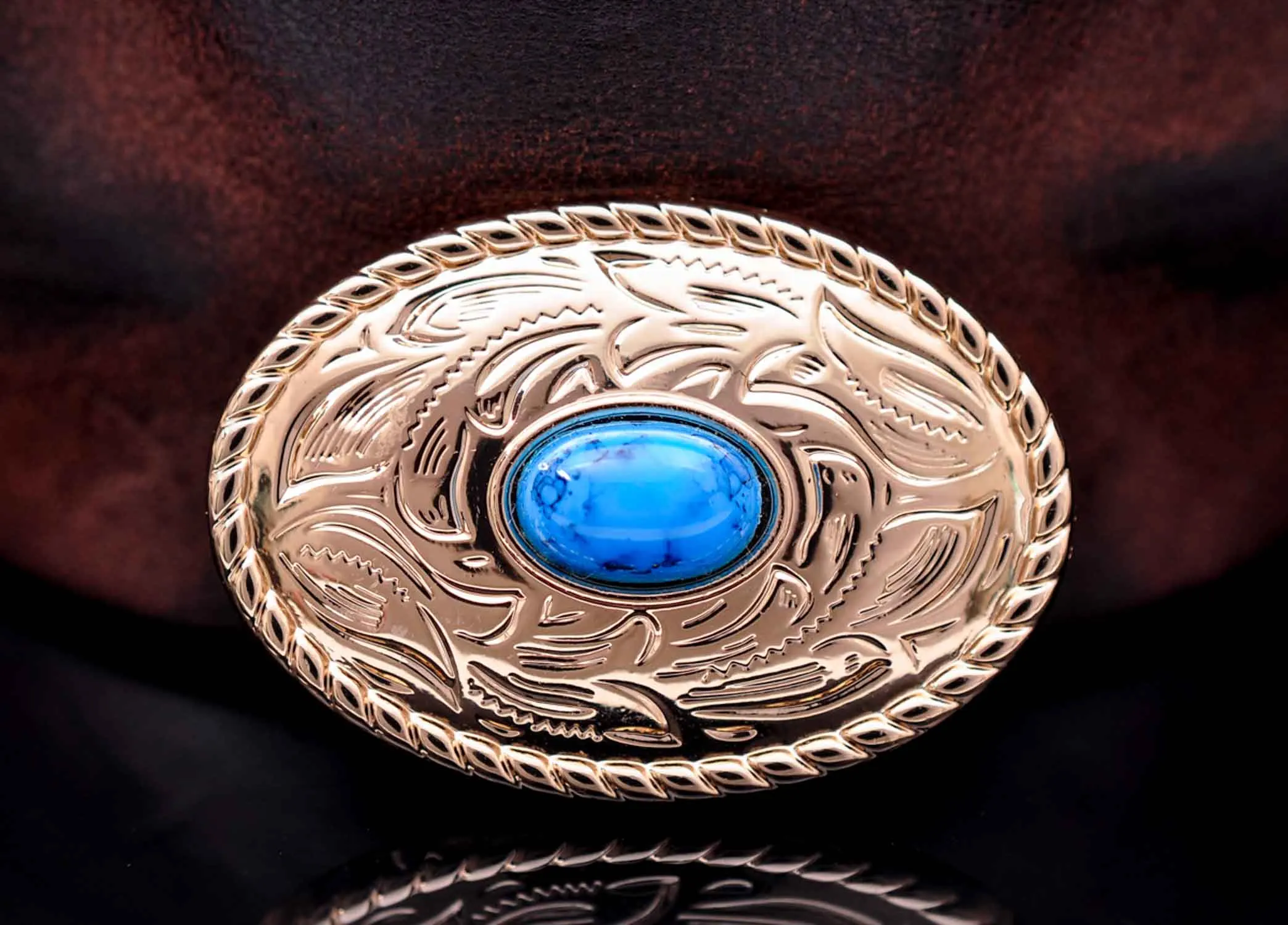 

6pcs 27mm Quality Gold Flower Engraved Turquoise Concho Hardware For Leathercraft Belt Saddle Headstall Bridle Decor