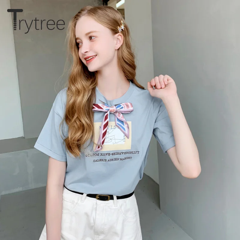 Trytree Летние повседневные женские топы с круглым вырезом и галстуком-бабочкой, хлопок, полиэстер, белая, синяя футболка, женская рубашка с кор...
Trytree Летние повседневные женские топы с круглым вырезом и галстуком-бабочкой, хлопок, полиэстер, белая, синяя футболка, женская рубашка с кор...