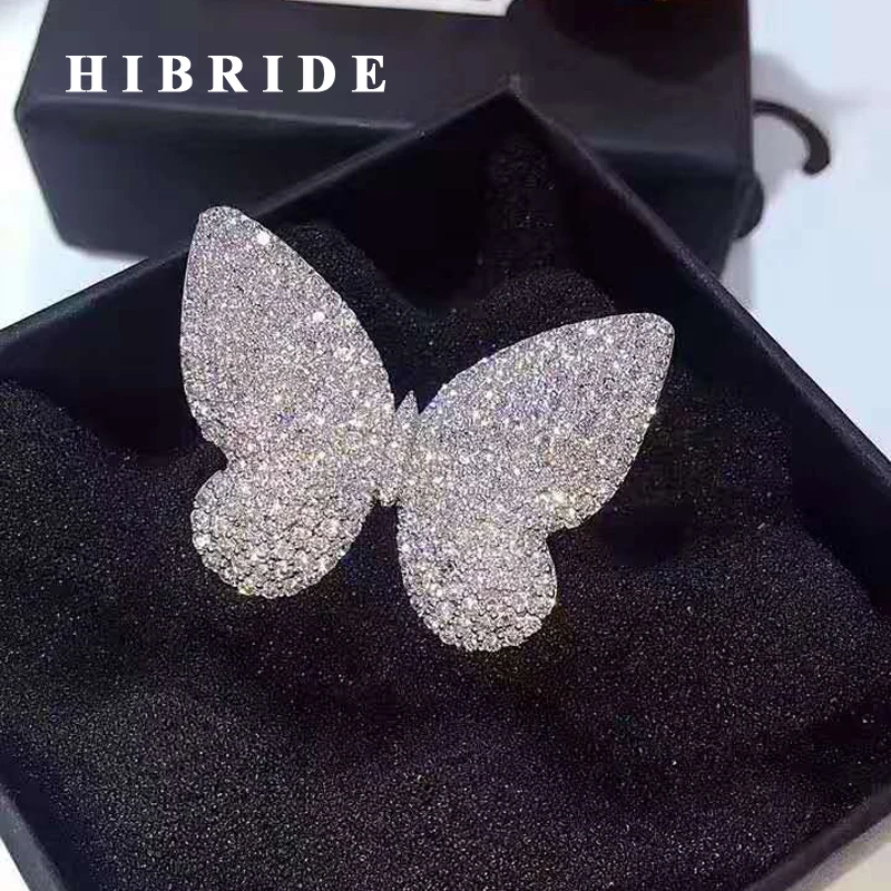 HIBRIDE Newest Beautiful Butterfly CZ Stone Micro Pave Engagement Rings Women White Gold Color Female Finger Ring For Gift R-150
HIBRIDE Newest Beautiful Butterfly CZ Stone Micro Pave Engagement Rings Women White Gold Color Female Finger Ring For Gift R-150