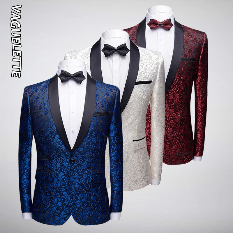 VAGUELETTE Shawl Collar Floral Blazer Men Embroidery Pattern Blazer Coat For Singers Stage Wear White/Blue/Red Jacket Men M-4XL
VAGUELETTE Shawl Collar Floral Blazer Men Embroidery Pattern Blazer Coat For Singers Stage Wear White/Blue/Red Jacket Men M-4XL
