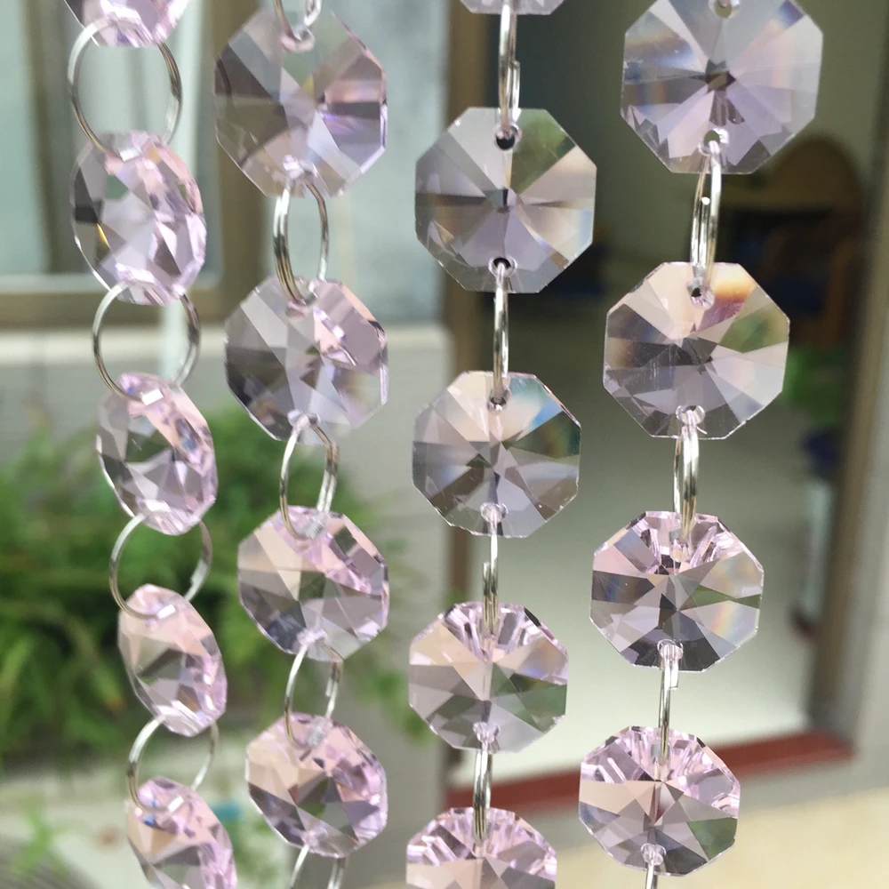 50m 14mm Octagon Beads Chains Pink Crystal Glass Garland Strand For Beads Event Party Garland Pendants
50m 14mm Octagon Beads Chains Pink Crystal Glass Garland Strand For Beads Event Party Garland Pendants