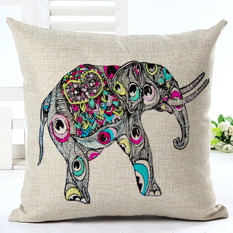 Affection Animal Elephant Cotton Linen Cushion Cover Indian Bohemia Style Home Decorative Pillow Cover For Sofa Luxury
Affection Animal Elephant Cotton Linen Cushion Cover Indian Bohemia Style Home Decorative Pillow Cover For Sofa Luxury