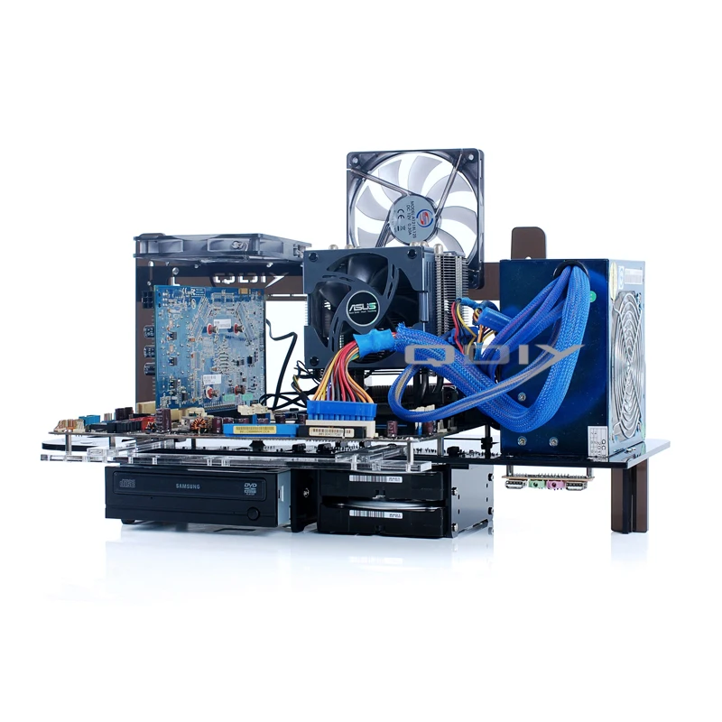 QDIY PC D555X ATX шасси в корпусе прозрачная акриловая стойка игровой хост бокс рамка