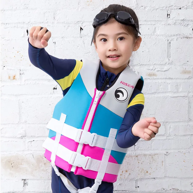 Hisea Kids спасательный водный жилет спортивный неопреновый с ремнем на молнии для