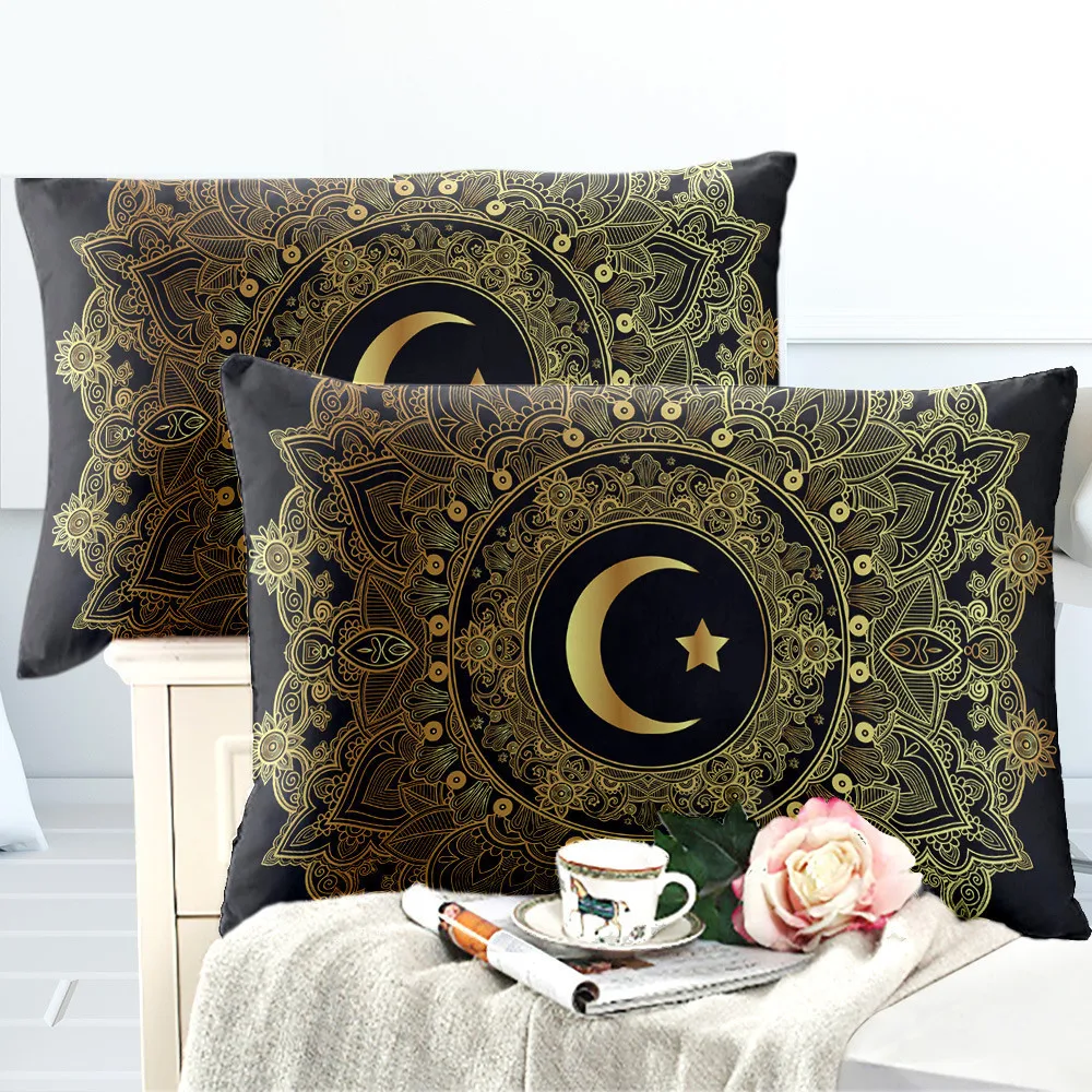 Black Golden Mandala Pillowcase Moon Star Print Pillow Case Tribal Elephant Print Pillow Cover Home Textile D25
Black Golden Mandala Pillowcase Moon Star Print Pillow Case Tribal Elephant Print Pillow Cover Home Textile D25
