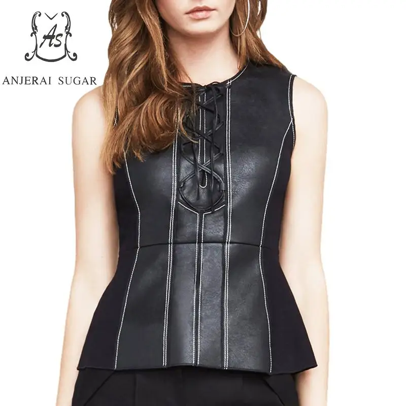 Spring new Sheepskin Genuine Leather jacket women motorcycle black sexy slim bandage O neck Sleeveless OL female dermis vest
Spring new Sheepskin Genuine Leather jacket women motorcycle black sexy slim bandage O neck Sleeveless OL female dermis vest