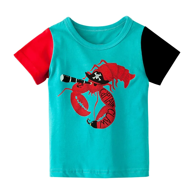 Little Maven/Новинка Летняя детская одежда Короткие синие трикотажные хлопковые