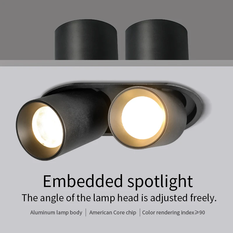 Embedded spotlight double-headed 2X12W LED Cob-Cree spotlight high CRI RA>93 business hotel engineering indoor lighting
Embedded spotlight double-headed 2X12W LED Cob-Cree spotlight high CRI RA>93 business hotel engineering indoor lighting