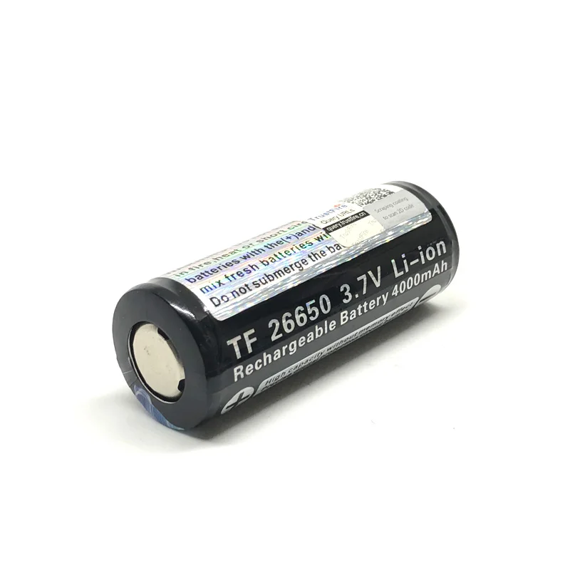 

TrustFire 3.7V 4000mAh 26650 Lithium Protected Battery Rechargeable Li-ion Batteries with PCB For Flashlights/E-Cigarettes