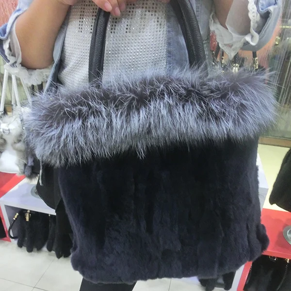 Женская модная сумка из меха Рекс и лисы через плечо натурального меха|bag fur|bag fbag