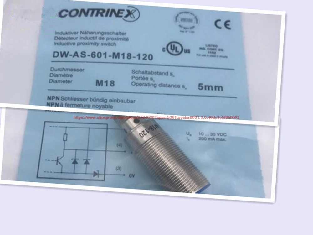 100% NEW DW-AS-601-M18-120 proximity switch plug-in type NPN normally open inductive sensor
100% NEW DW-AS-601-M18-120 proximity switch plug-in type NPN normally open inductive sensor